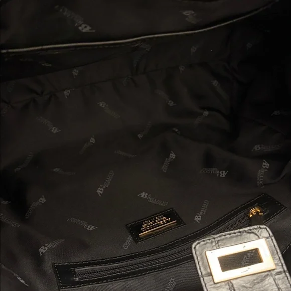 A. Bellucci italian leather Black Crocodile-Embossed Women's satchel. - Picture 8 of 11